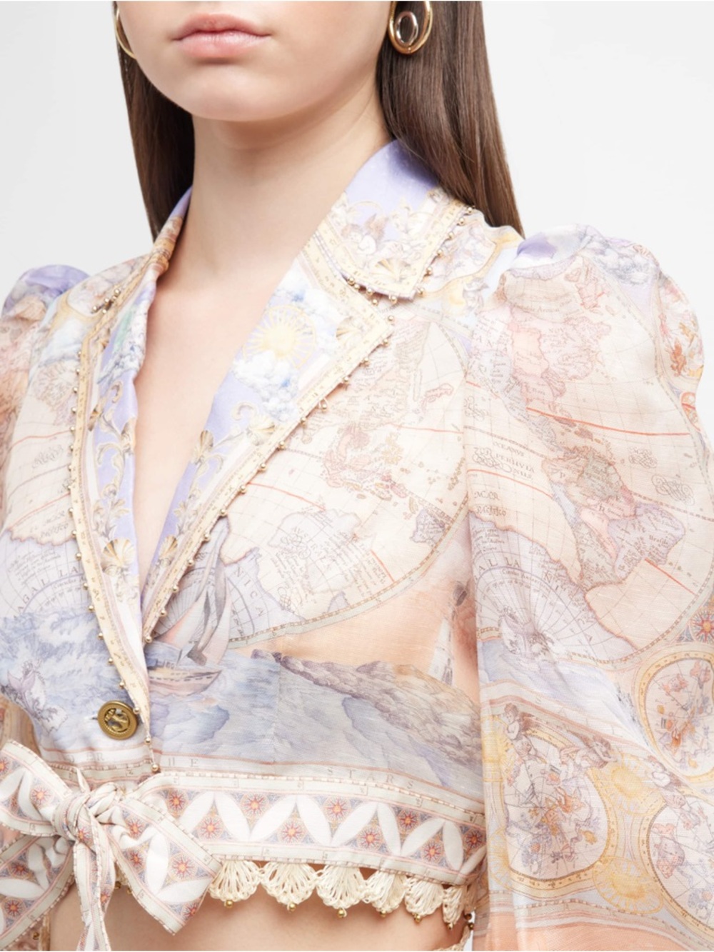 Zimmermann - High Tide printed cropped shirt - Picture 2 of 6